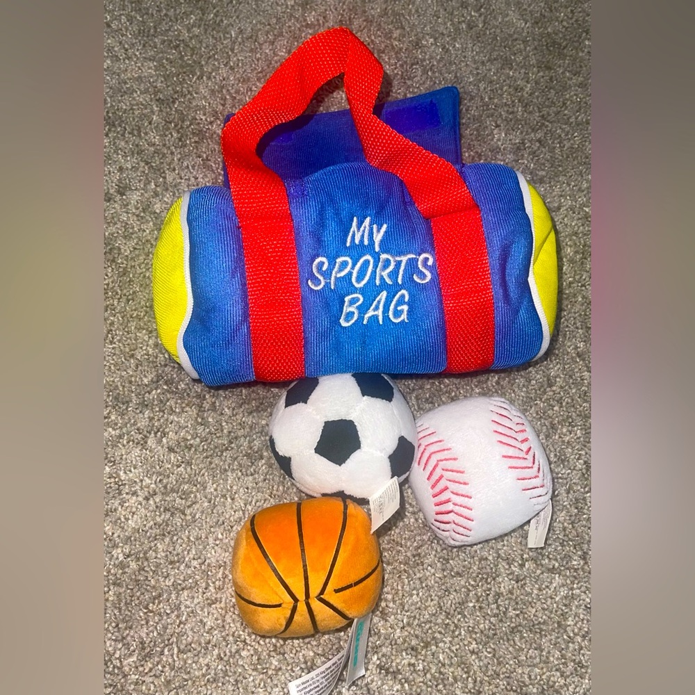 Gund my sports bag playset soft bag and balls baby